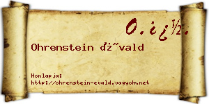 Ohrenstein Évald névjegykártya